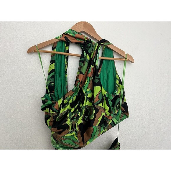 DUNDAS Gala Ruched One Shoulder Cutout Jersey dress Jungle Camo IT 46 US 10 - Picture 16 of 16